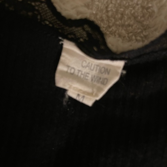 Caution To The Wind Black Lace Button-Up - Picture 2 of 5